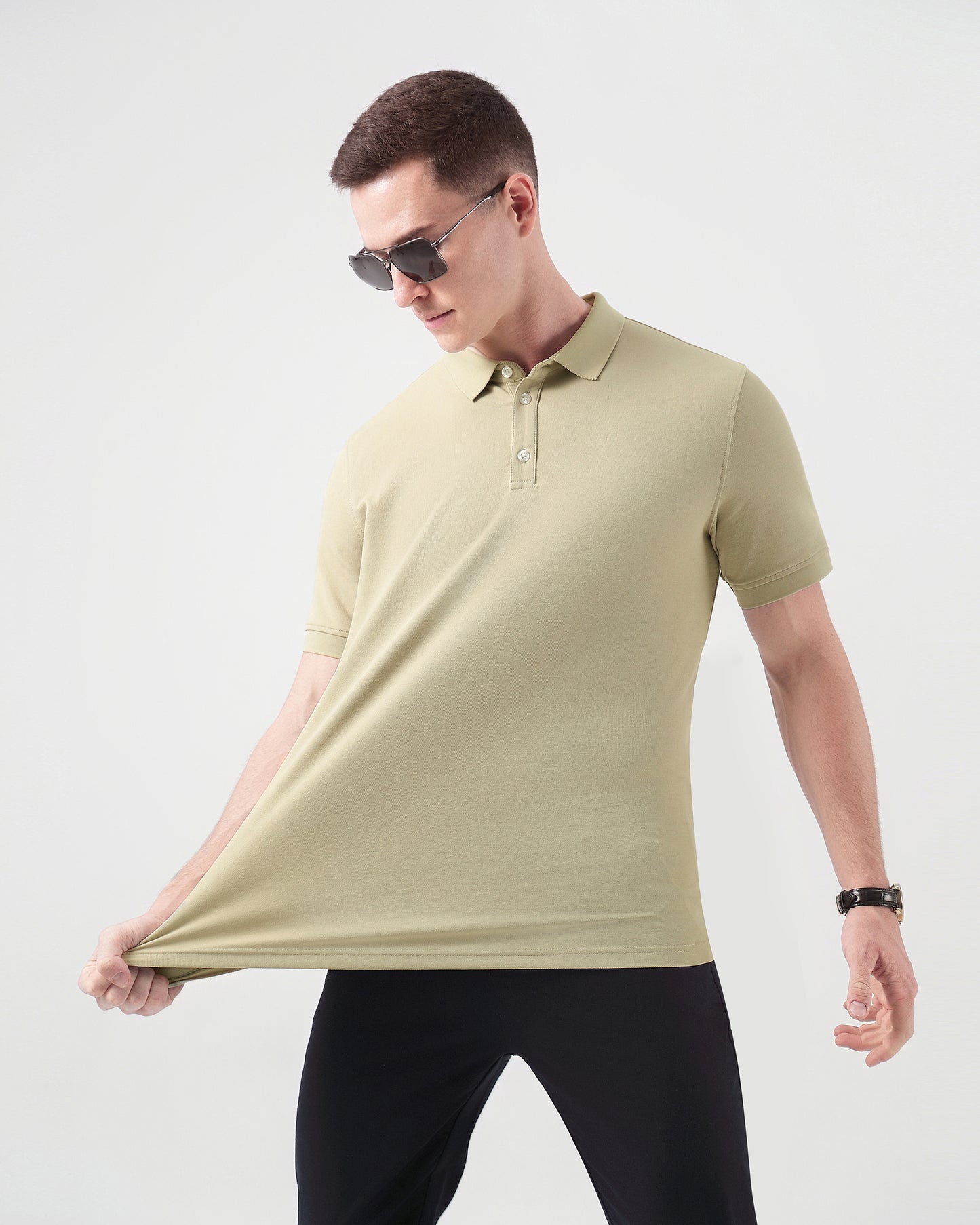 On The Move Polo Shirt in Beige